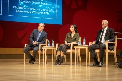 Cover image for Shark Tank Star Kevin O’Leary Judges Six Harvard Startups at HBS Competition