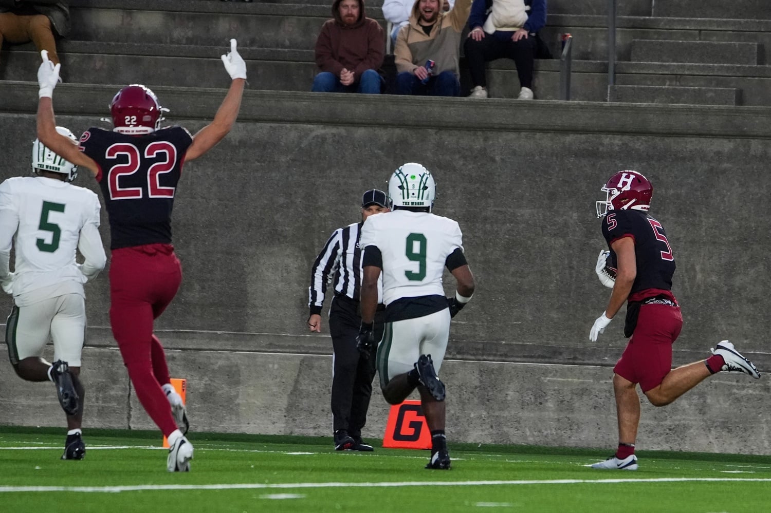 Junior Seamus Gilmartin runs into the end zone off of a 34-yard pass.