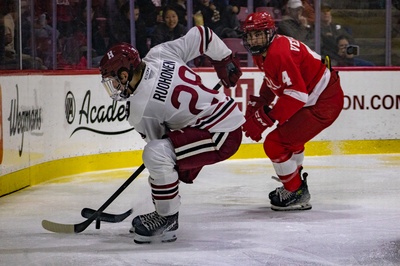 Cover image for Harvard Men's Hockey Comes Up Short Against Cornell, Loses 3-1