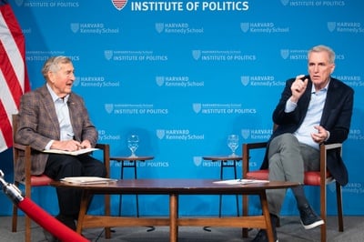 Cover image for At IOP Talk, Former House Speaker McCarthy Says GOP, Dems Both Face Power Vacuums Ahead of 2028