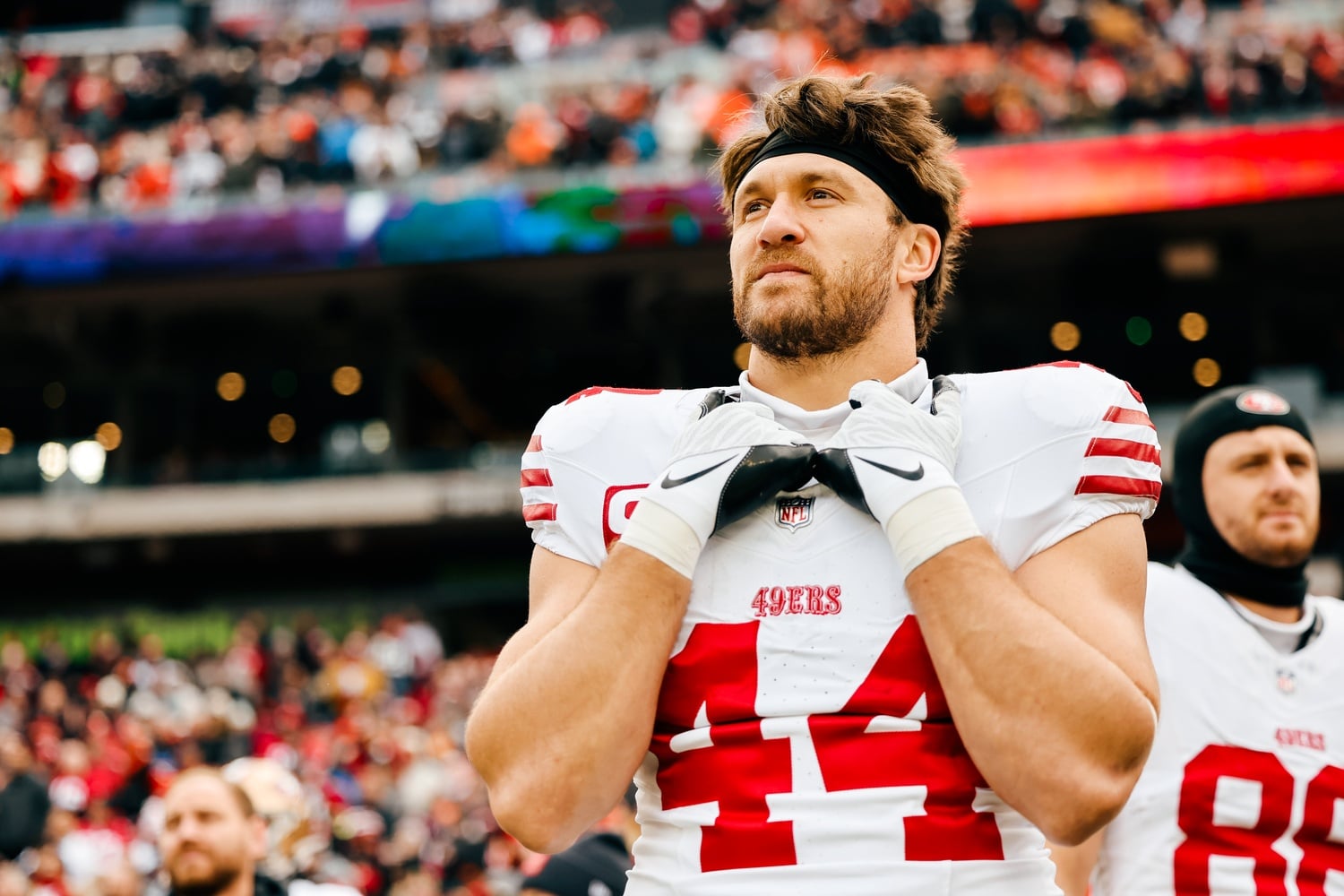 Kyle Juszczyk '13 was drafted in the fourth round of the 2013 NFL Draft by the Baltimore Ravens. After his first Pro Bowl appearance, Juszczyk signed a contract with San Francisco in 2016. The Harvard graduate has played for the 49ers ever since.