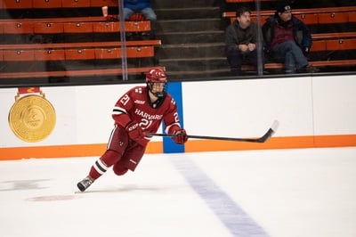 Cover image for Cameron Johnson Takes the Ice Against Princeton