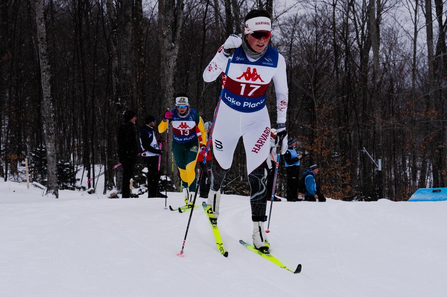 Junior Nordic skier Breagh Bridge competes at the St. Lawrence Carnival, Harvard's season opener.