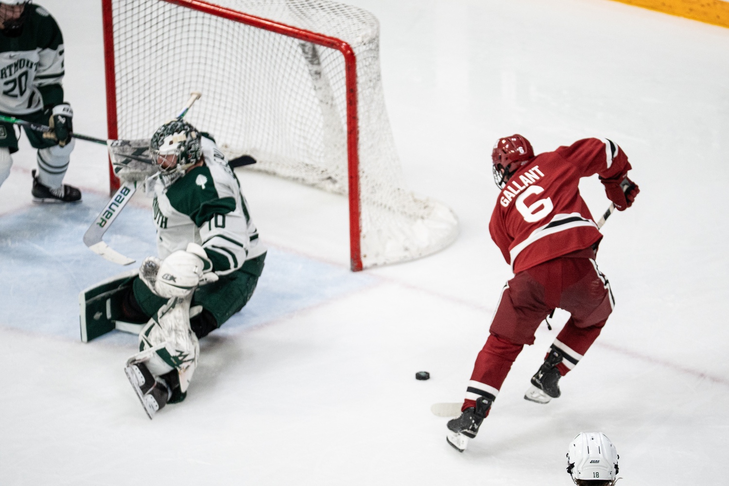 Freshman forward Richard Gallant scores a shorthanded goal against No. 11 Dartmouth.