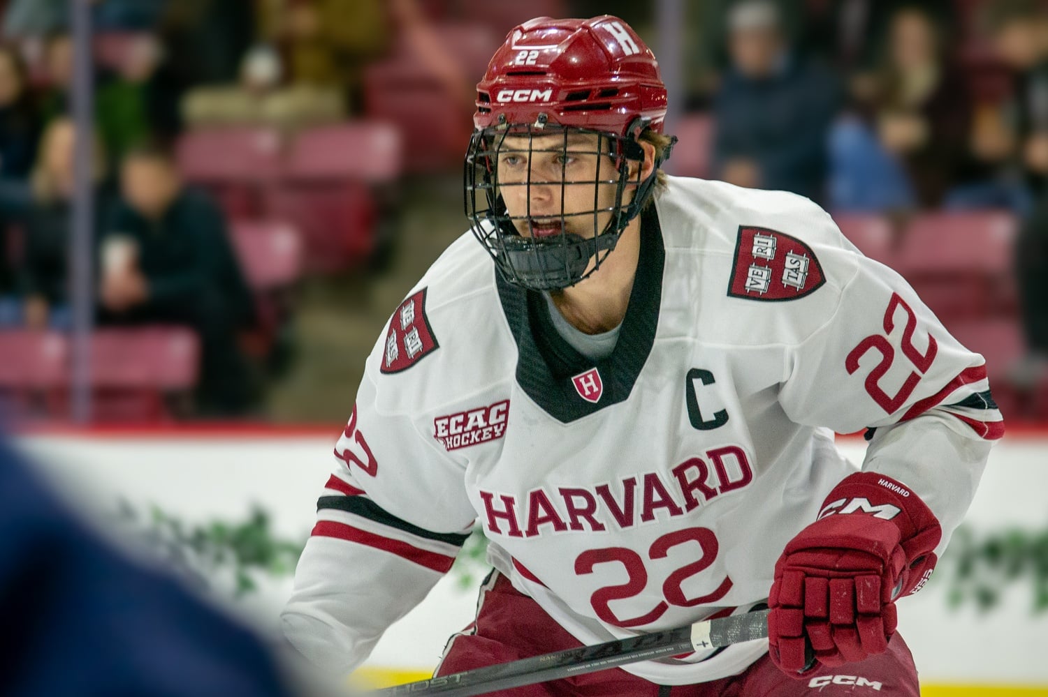 Captain Mason Langenbrunner during the hockey team's game against Yale earlier this season.