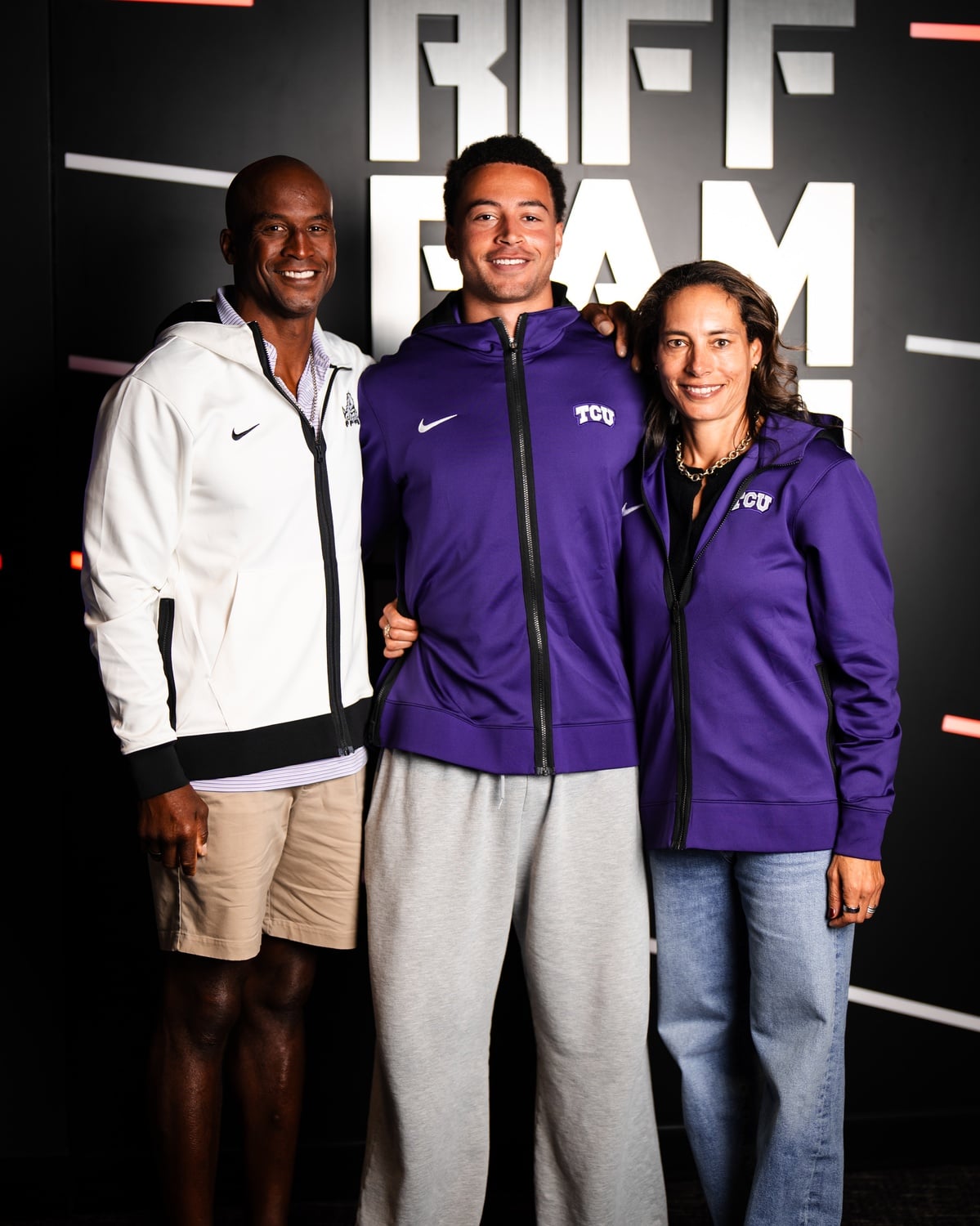 Jaden Craig and his parents during the graduate transfers' visit to Fort Worth, TX. 