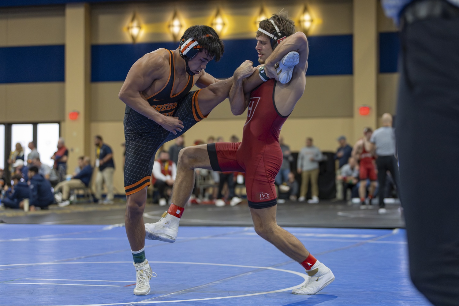 Junior captain Jack Crook wrestles
