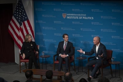 Cover image for Utah Gov. Cox and Massachusetts Rep. Auchincloss Warn Social Media Fuels Political Polarization at IOP Forum