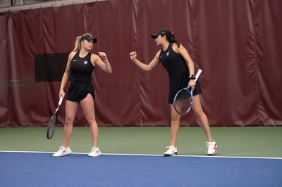 Cover image for Karra and Yakoff Down No. 5 Doubles Duo, Women’s Tennis Splits its Wisconsin Weekend