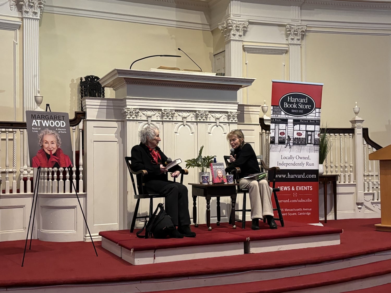 On Jan. 27, Margaret Atwood sat down at Harvard Bookstore to discuss her latest book.