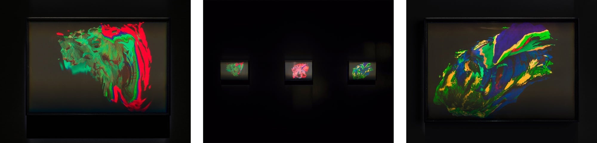In “Risk Landscape,” one of the pieces in Agnieszka Kurant’s solo exhibit “Recursion” (which is running from Feb. 6 to Mar. 21  2026 at Marian Goodman Gallery in New York) Kurant presents holographic predictions of the financial, political, and environmental futures of places like Florida, Luxembourg, Lviv, Gaza, and Doha. These possible futures, calibrated with the help of data scientists and catastrophe-modeling specialists, hang in the air like hallucinations, phantom islands spotted through the fog. These future worlds might be real places. Or they might not.
