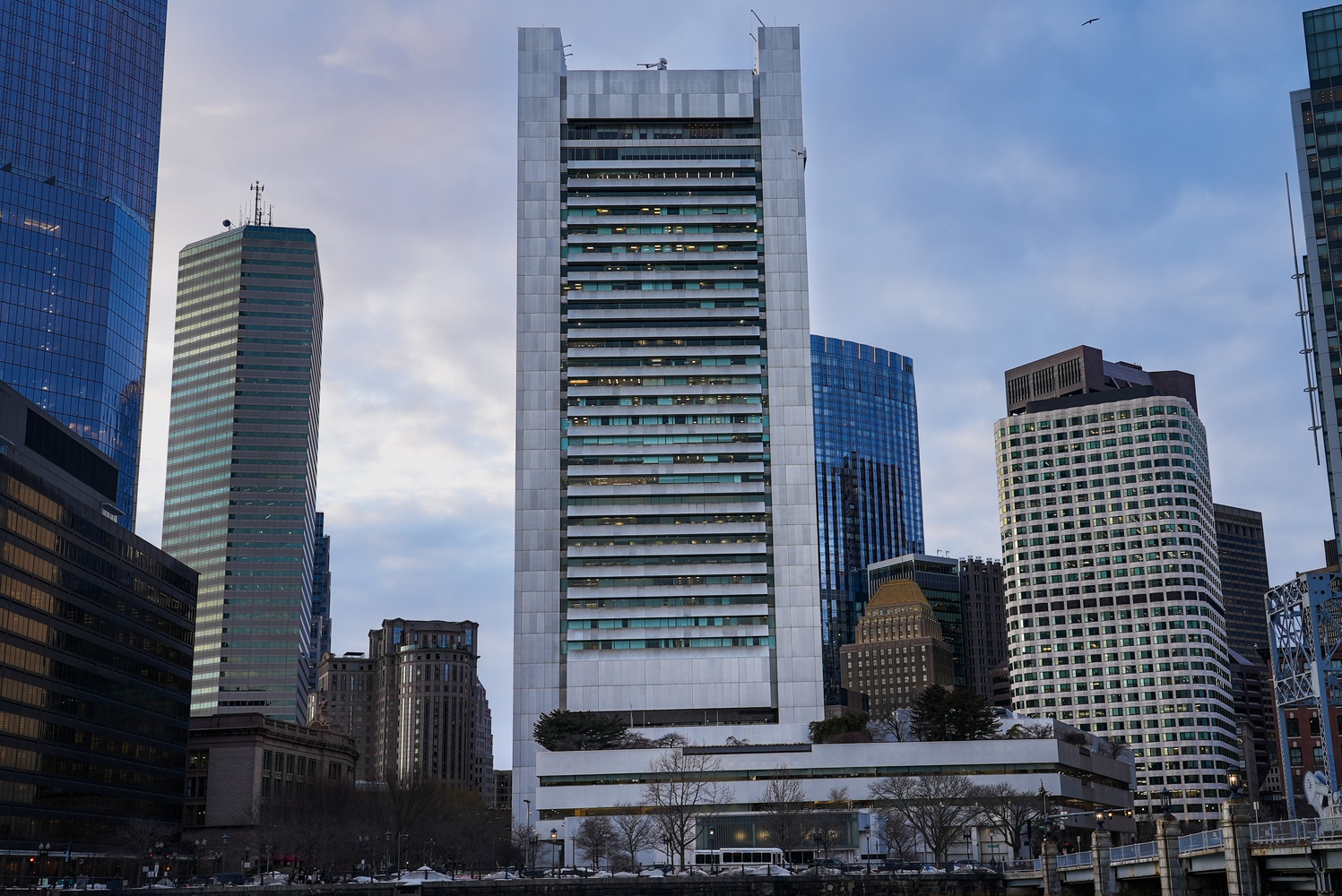 The Harvard Management Company is located in the Boston Federal Reserve building at 600 Atlantic Ave.