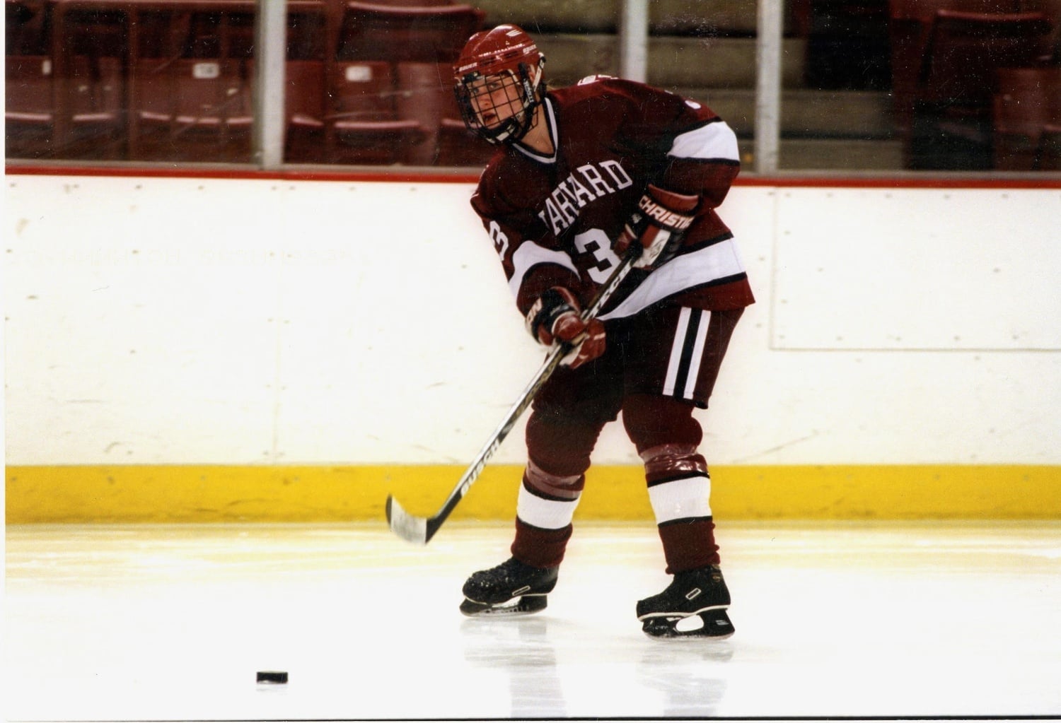 Angela Ruggiero ’04 dons the Crimson from her historic days at Harvard.