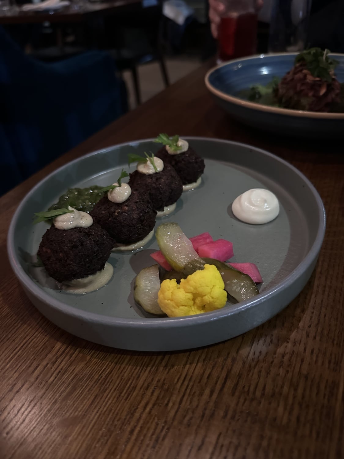 Moona’s mezze, Levantine-inspired menu includes a number of creative takes on classic dishes, including falafel.