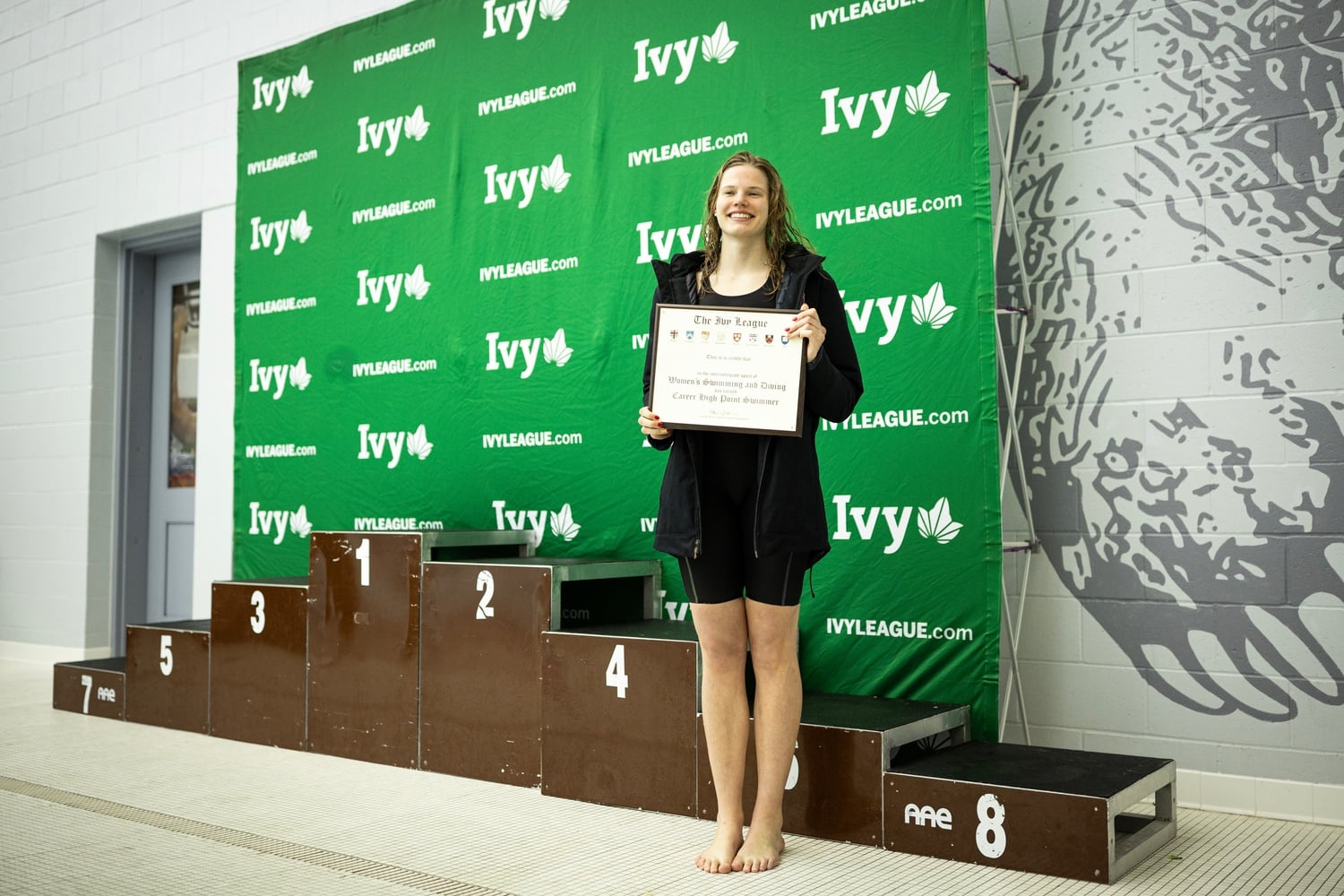 Senior Anya Mostek is named the Career High Swimmer at the Ivy League Championship Meet. 