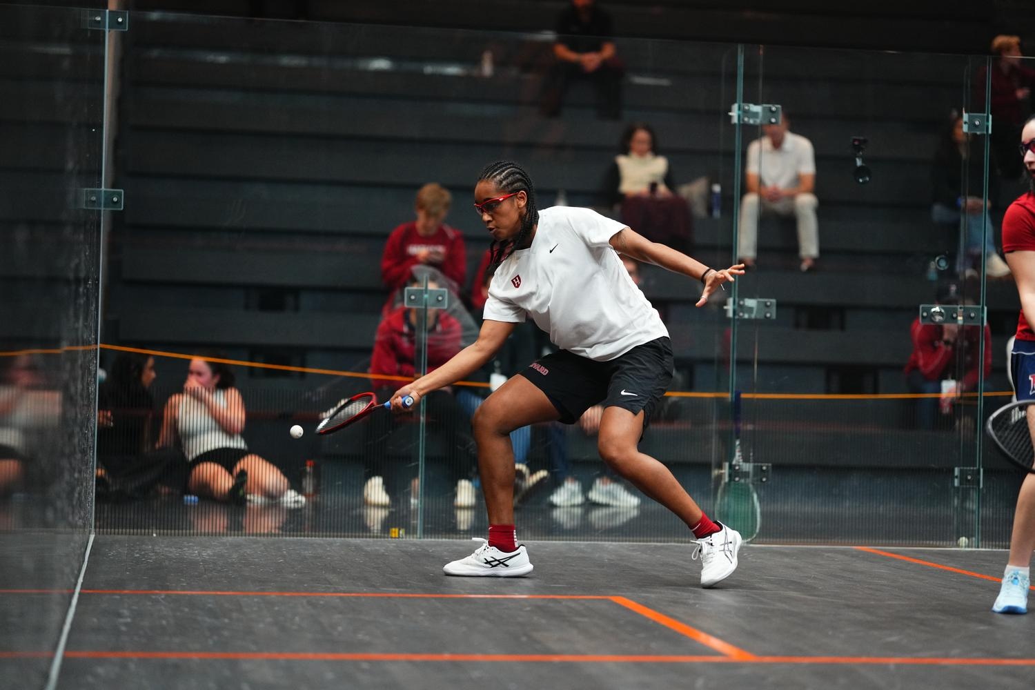 Captain Saran Nghiem defeated her Penn opponent during the Ivy League Tournament Semifinal match. 