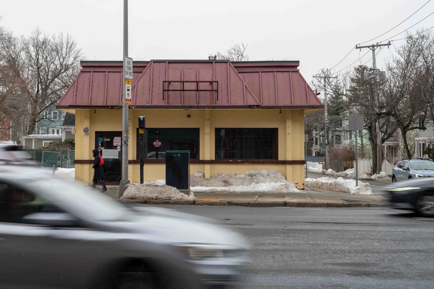 The site of a proposed affordable housing development at 2072 Massachusetts Ave. in Cambridge. The 12-story project completed its final design review before the Cambridge Planning Board Tuesday.
