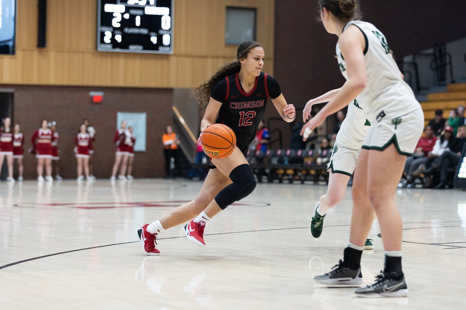 Junior co-captain Karlee White drives to the hoop against Dartmouth. White notched 24 points against Columbia yesterday afternoon.