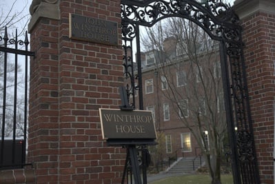 Cover image for Winthrop House Unveils Plaque After Harvard Drops ‘John’ From House Name