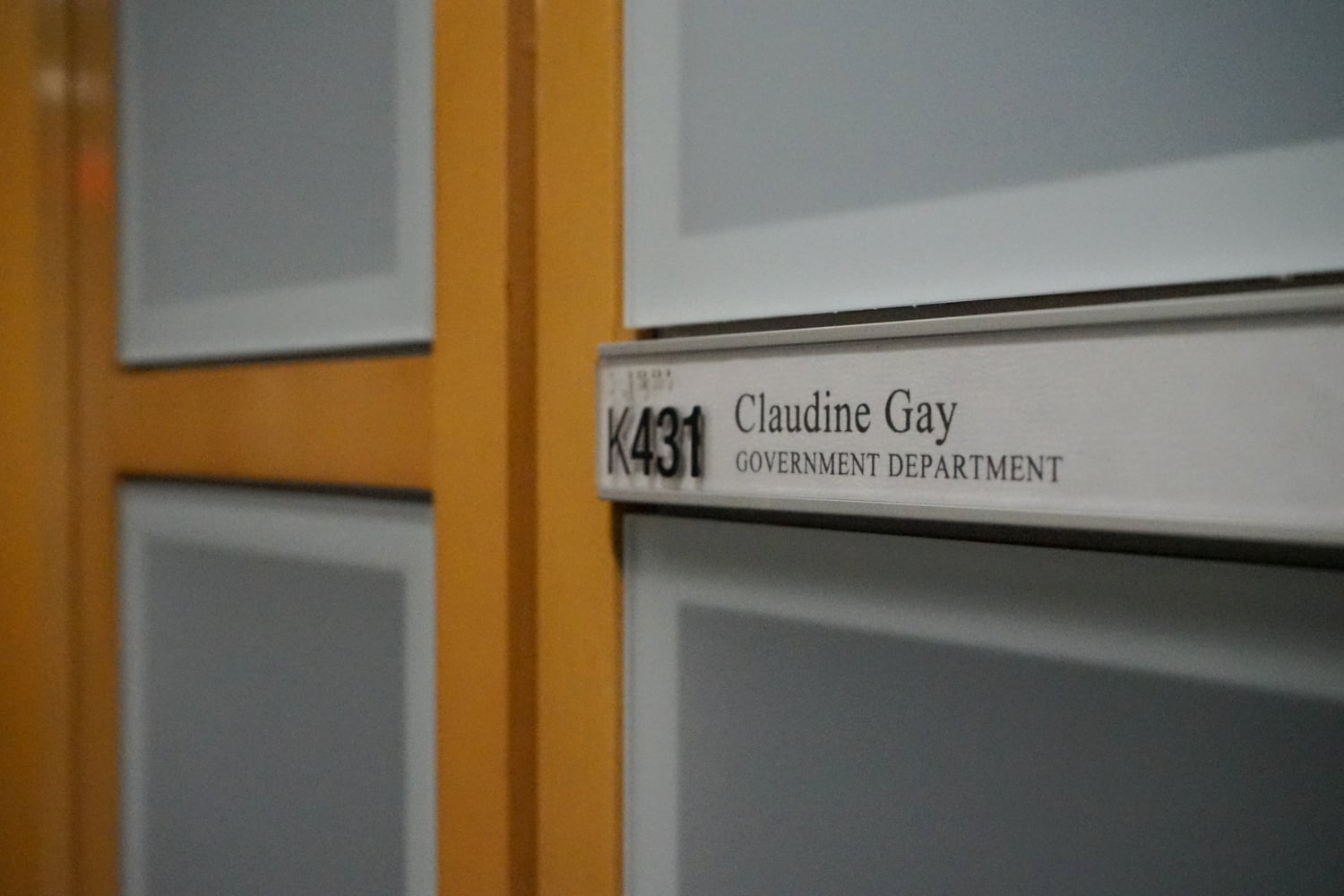 Claudine Gay's office is at the Center for Government and International Studies Knafel Building. More than two years after resigning as Harvard president, Gay will return to teaching with courses examining higher education, race, and politics.