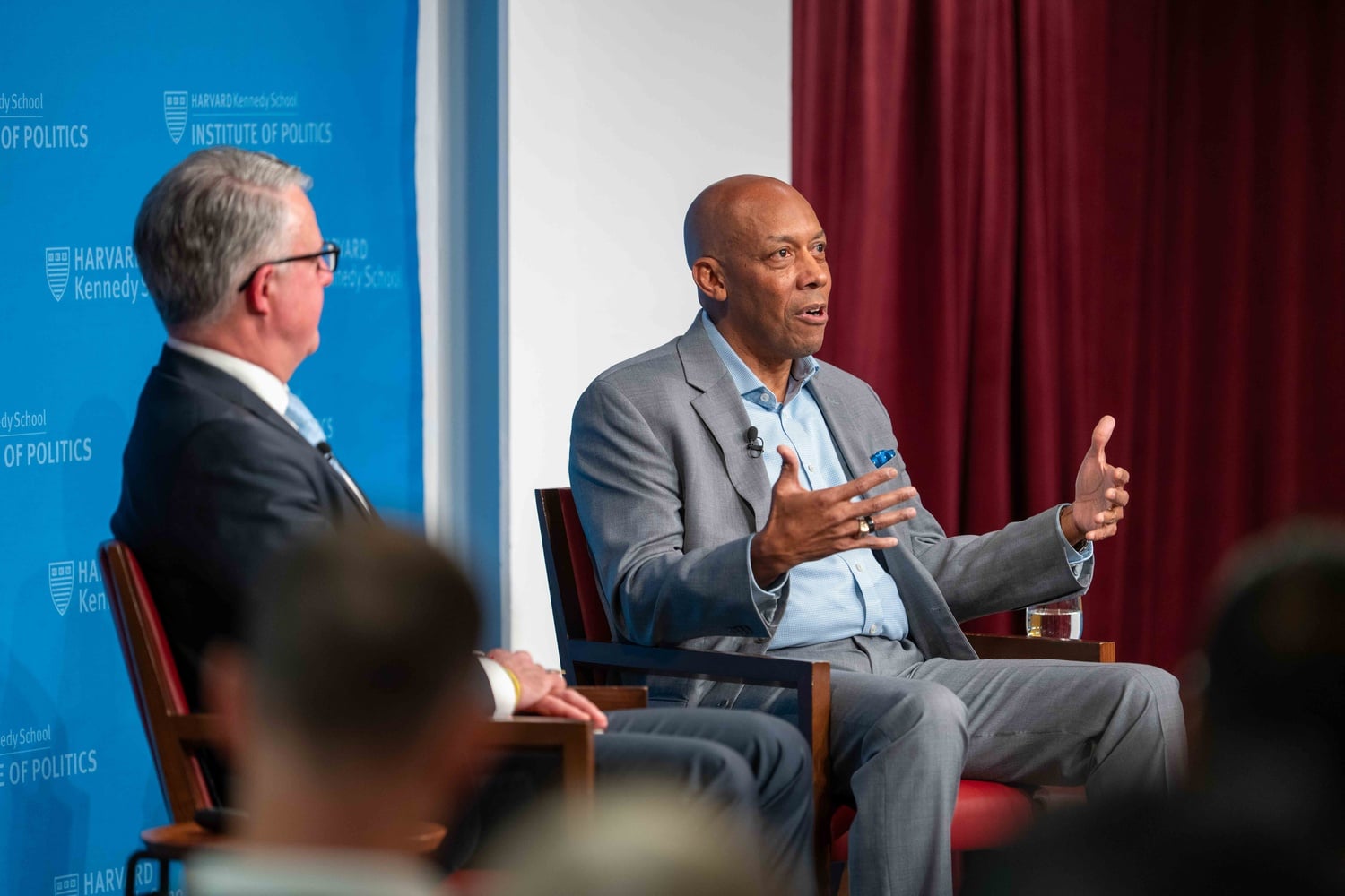 Former Chairman of the Joint Chiefs Charles Q. Brown Jr spoke about Americans' perception of the military during an Institute of Politics talk on Thursday.