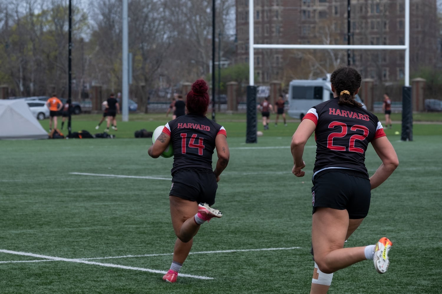Lennox London broke away for a try last year. This spring, the senior tallied her 100th try, the first in program history to ever achieve that milestone.
