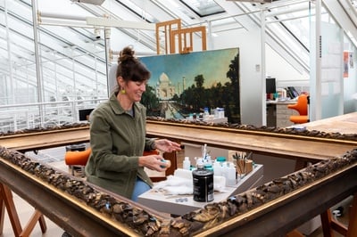 Cover image for Allison K. Jackson and the frame for “The Taj Mahal, Sunlit”.