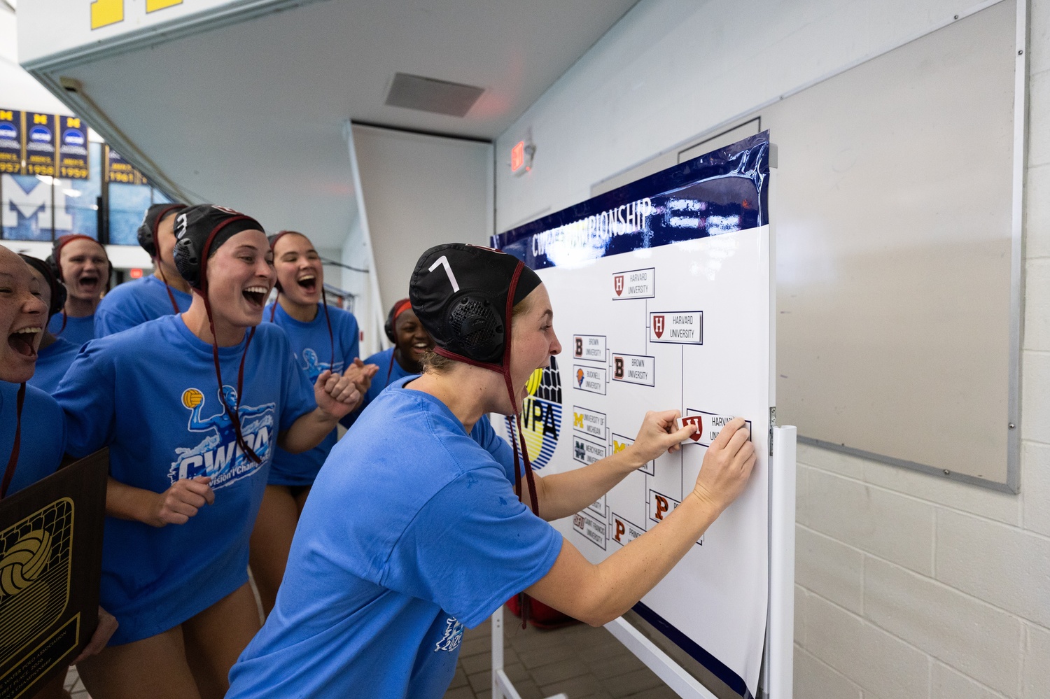 Captain Ella Schneider, the hero of the CWPA Championship, moves Harvard into the champion position on the bracket.