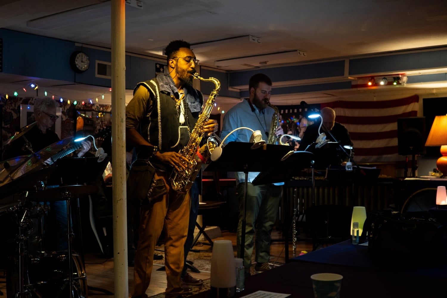 Opetoritse “Ritse” Adefolalu ’14 and performs as a member of Bob's Chili Combo on Friday night at the POSTunderground.