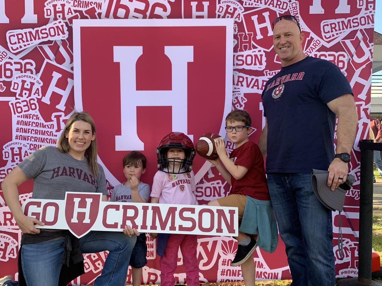 Edward J. “Ed” Somuk ’27 with his family at Harvard.