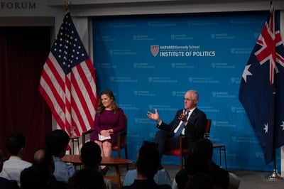 Cover image for Former Australian Prime Minister Malcolm B. Turnbull at IOP Forum