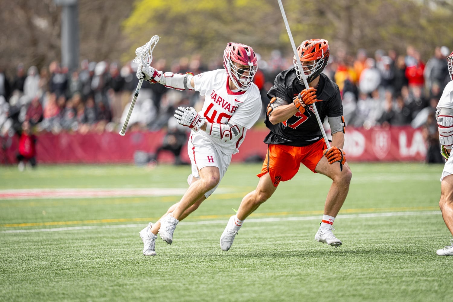 John Aurandt IV evades a Tiger defender.