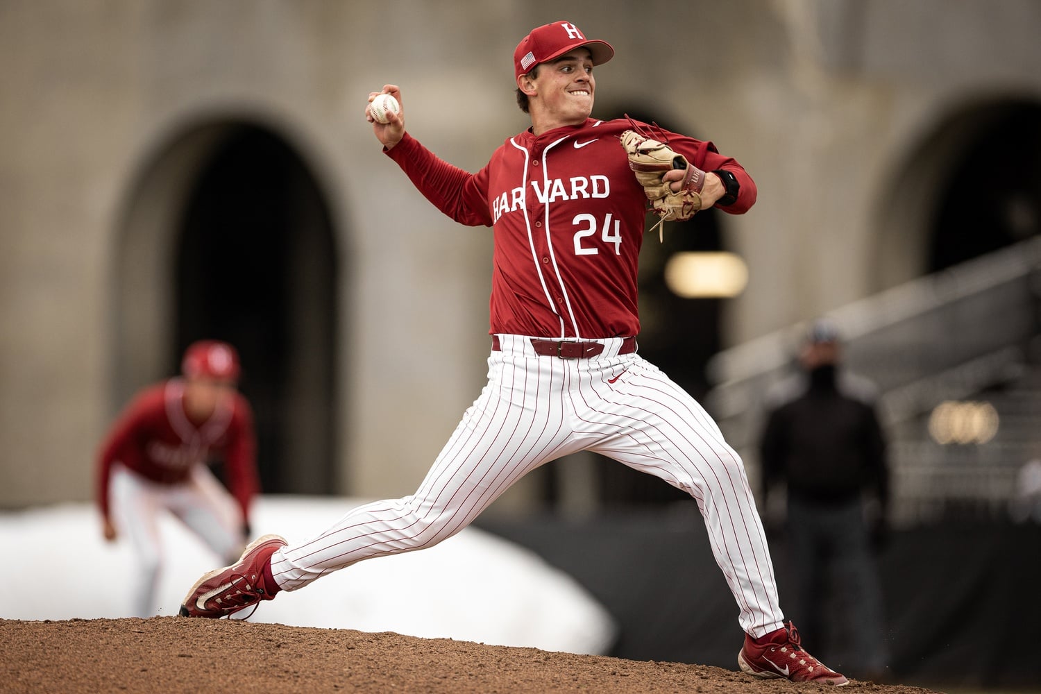 Junior Andrew Abler throws a pitch.