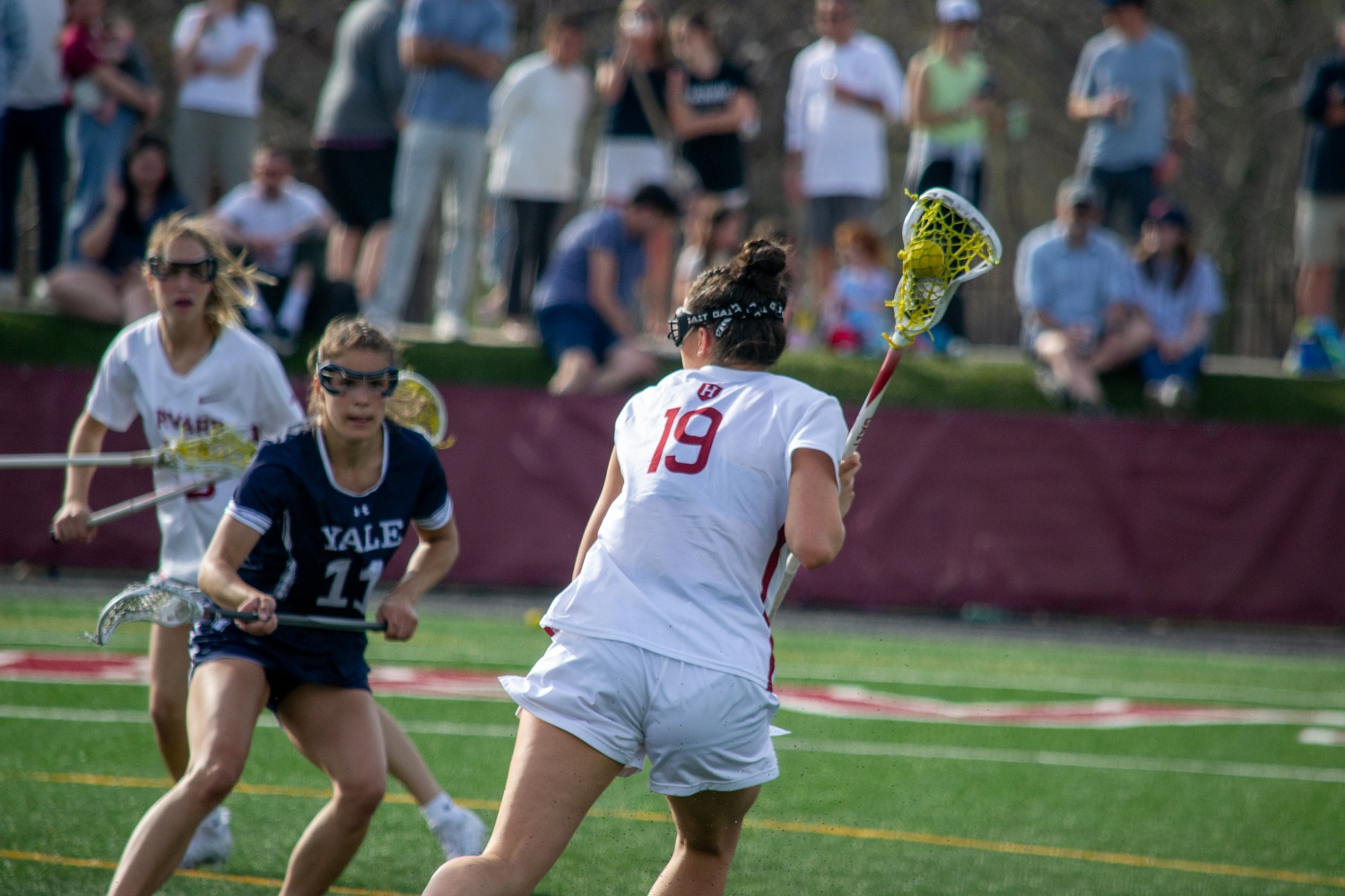 Midfielder Tori Balser drives towards the next during a game against the Bulldogs last season.