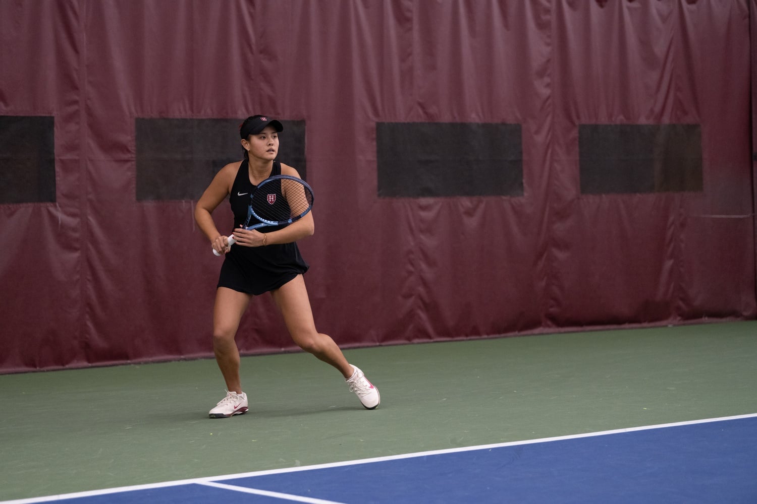 Freshman Claire Shao winds up during a match against BC earlier this season.