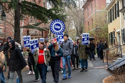 Cover image for Demonstrators March Through Harvard Yard, Circle Smith Campus Center