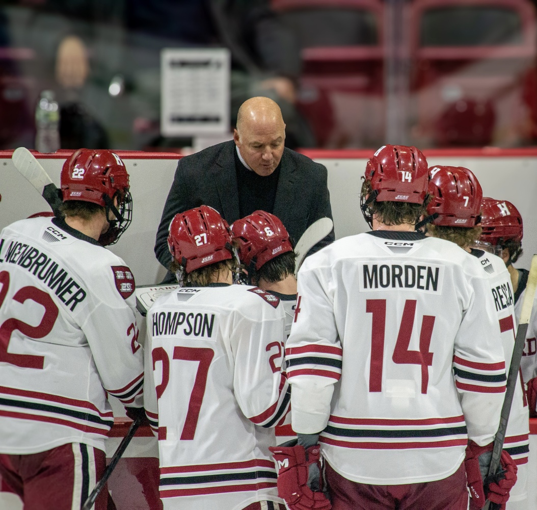 Ted Donato '91 talks to his team during a time-out. 