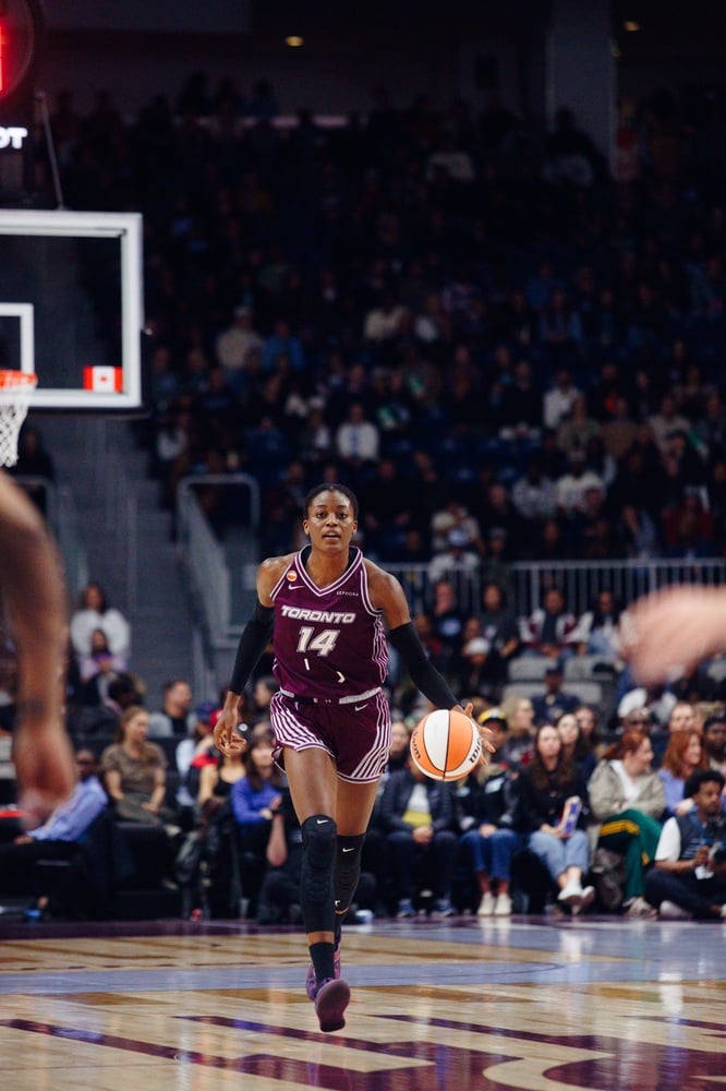 Temi Fagbenle ’15 makes her debut for the WNBA's Toronto Tempo. 