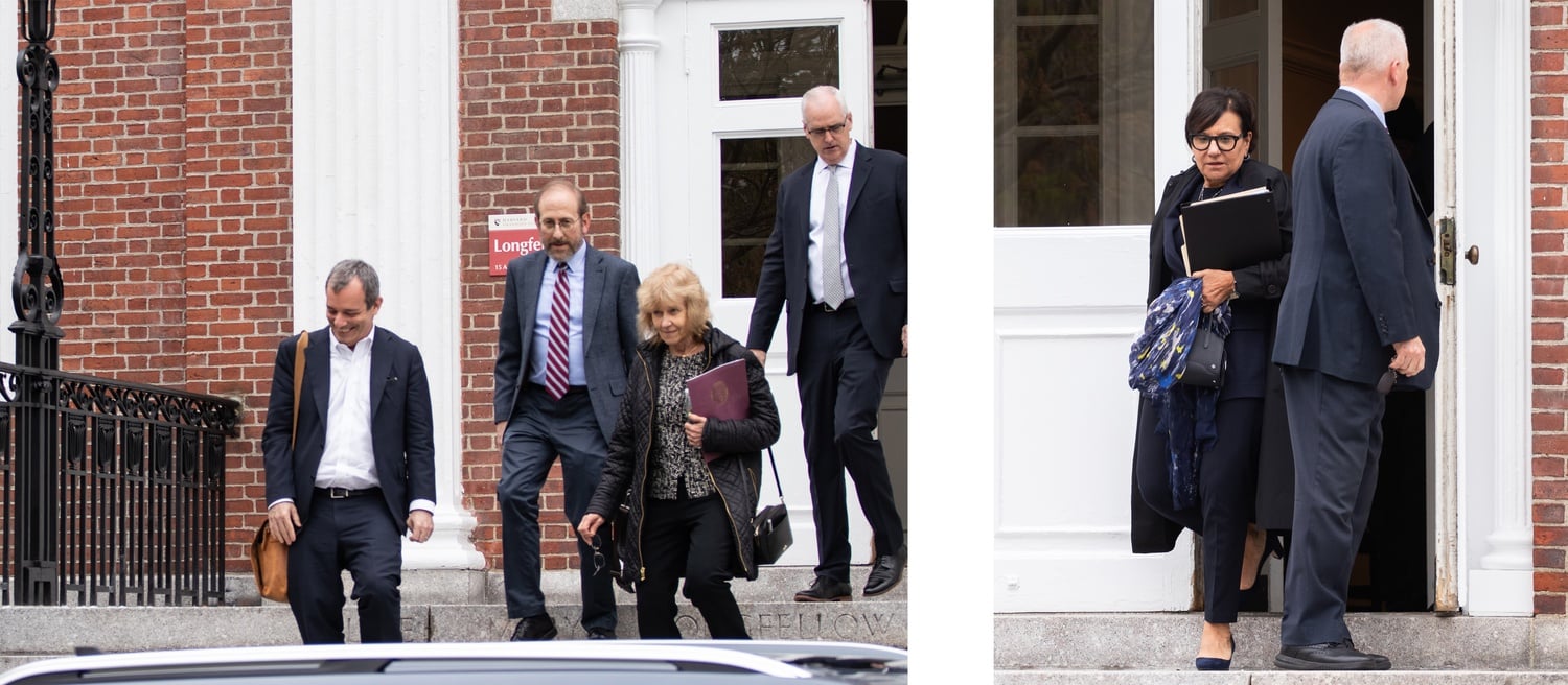 Administrators leave a 2024 town hall.