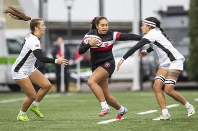 Cover image for Tries, Tackles, and Triumph: Tiahna Padilla’s Career in Crimson