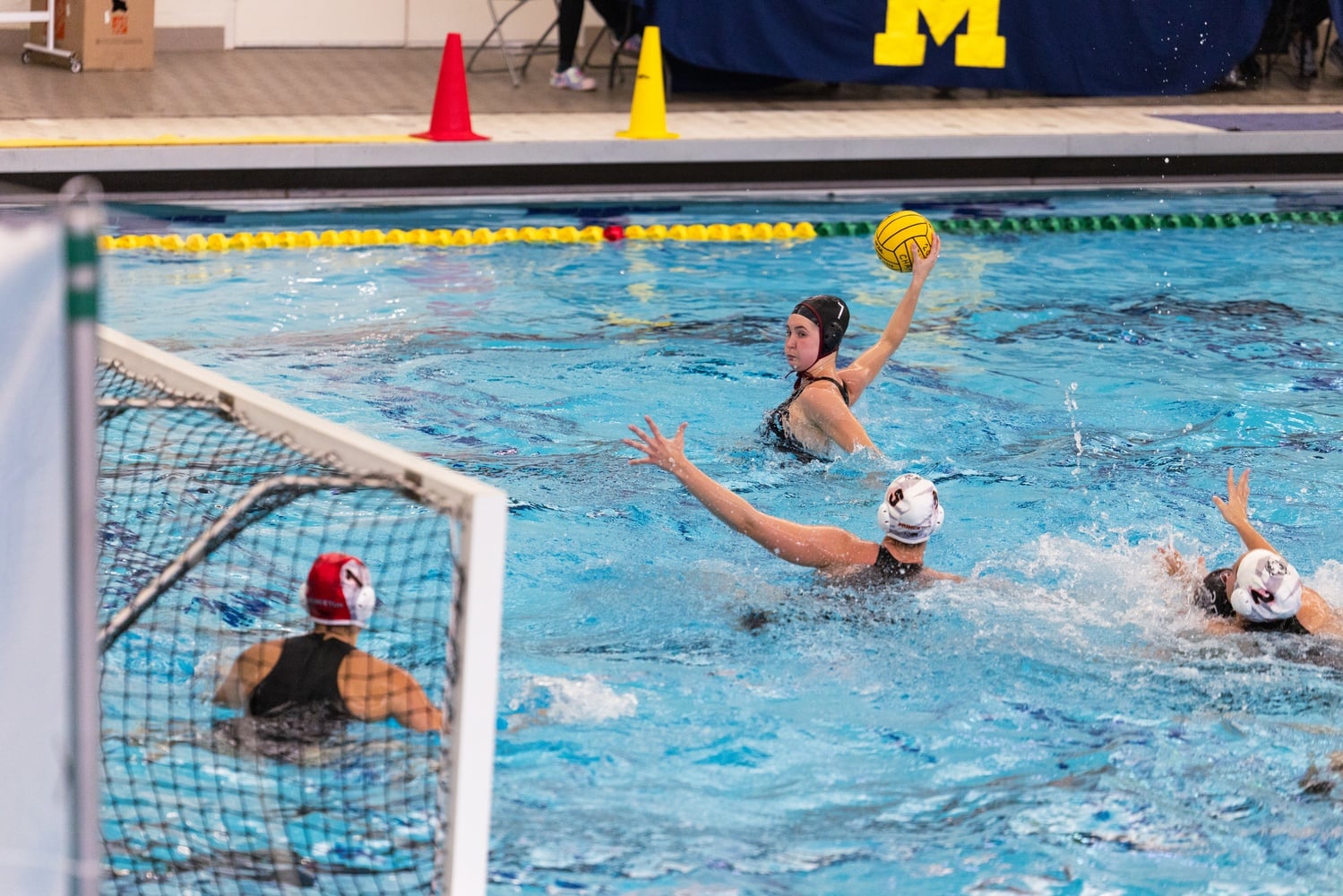Captain Ella Schneider prepares a shot against an unprepared Princeton defense.