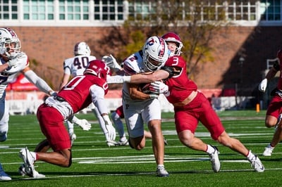 Cover image for Defense Tackles Penn Quarterback