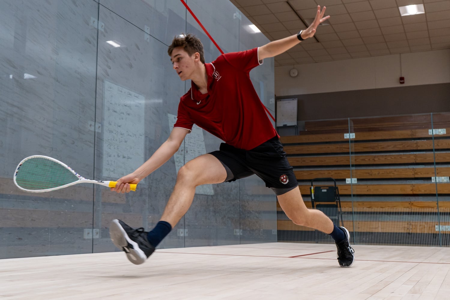Capella lunges for a ball in the Murr Center