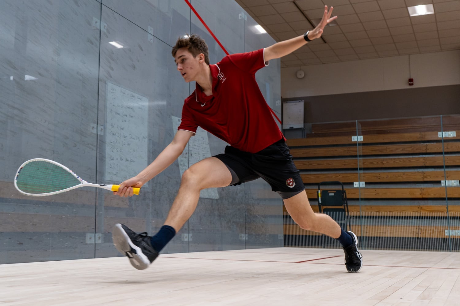 Capella lunges for a ball in the Murr Center