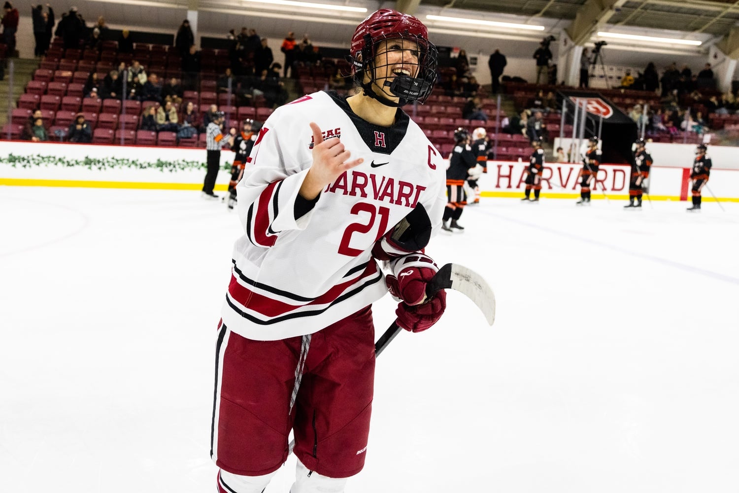 Captain Kate Kasica celebrates after a game.