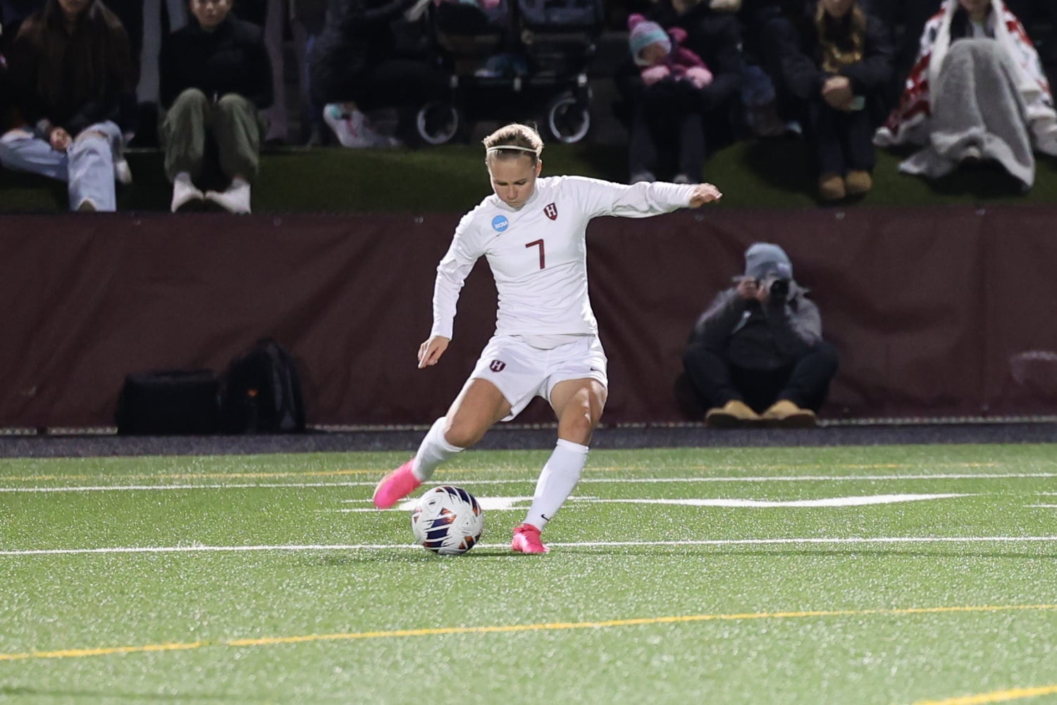 Josefine Hasbo plays for Harvard in the NCAA Tournament.