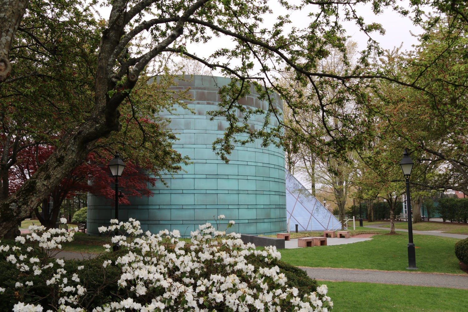 The MBA Class of 1959 Chapel in its surrounding gardens.