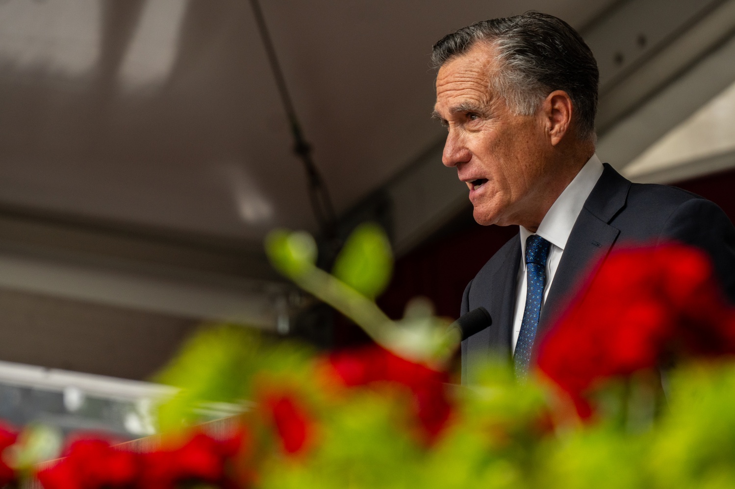 Former U.S. Senator W. Mitt Romney (R-UT) speaks at the 2026 Harvard Business School Class Day on May 27.