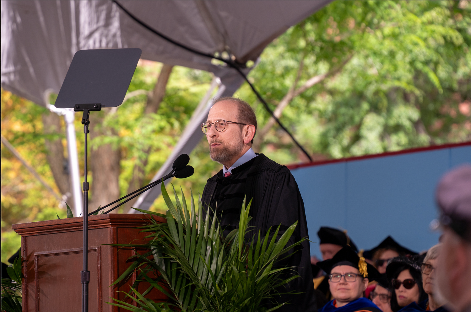 Garber speaks at the Thursday ceremony.