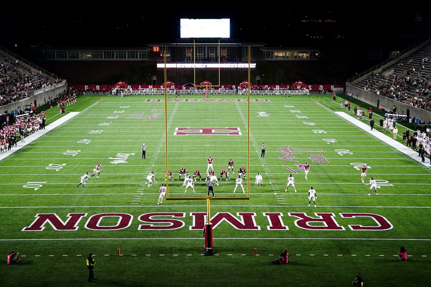 Nearly 50 years after the Class of '76 secured Harvard's first outright Ivy League title, the Crimson began its quest for a third-straight title against Brown.